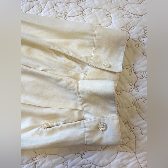 J Jill 100% Silk Long Sleeve Ivory Button Down Shirt - Picture 9 of 15